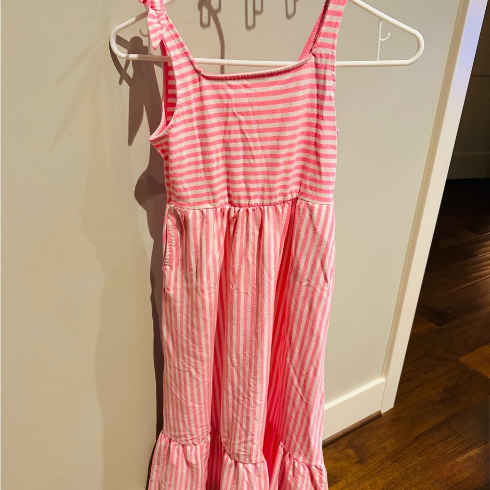 Girls' Striped Knit Maxi Dress - Cat & Jack™ Neon Pink L 10/12 - Picture 4 of 6